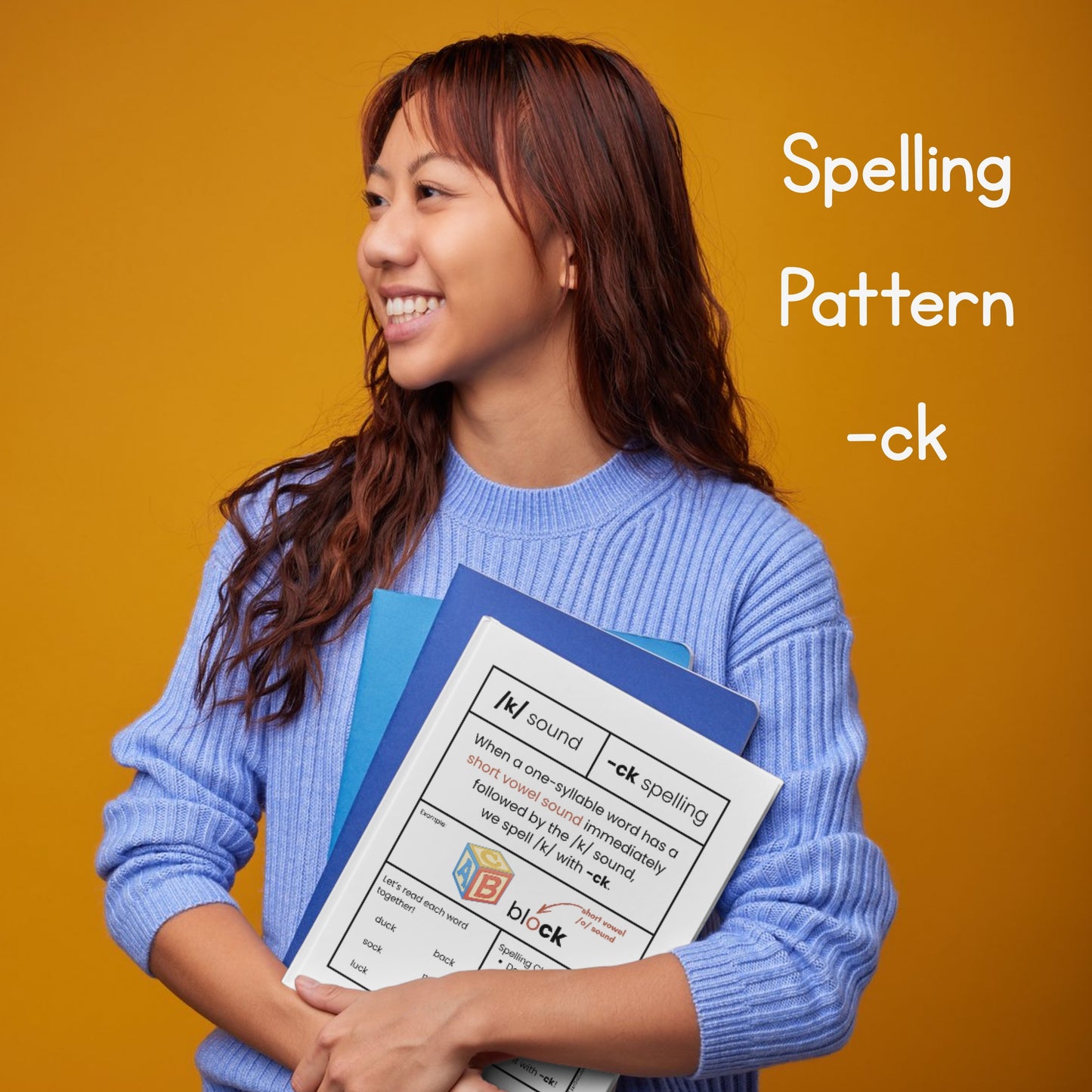 Spelling Pattern -ck (Chart, Spelling Test Sheets, and Word List)