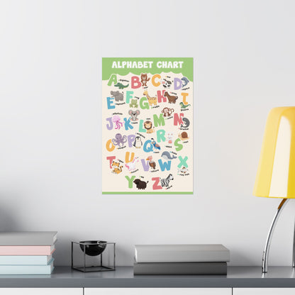 Colorful and Fun Animal Alphabet Poster - Green