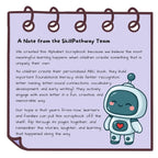 Note from the SkillPathway Team with a cartoon robot named Robbie on a purple background