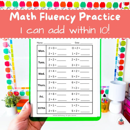 Addition Fluency Within 10 | Math Fluency Practice | I can add within 10!
