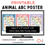 Printable Animal ABC Poster – Alphabet Wall Art
