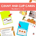 Fall-themed Count and Clip Cards | Numbers 1-5