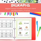 Printable Digraph Reference Charts and Word Fluency Practice