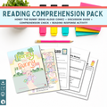 Reading comprehension pack for 'Honey the Bunny' with comic, discussion guide, and activities on a white background.
