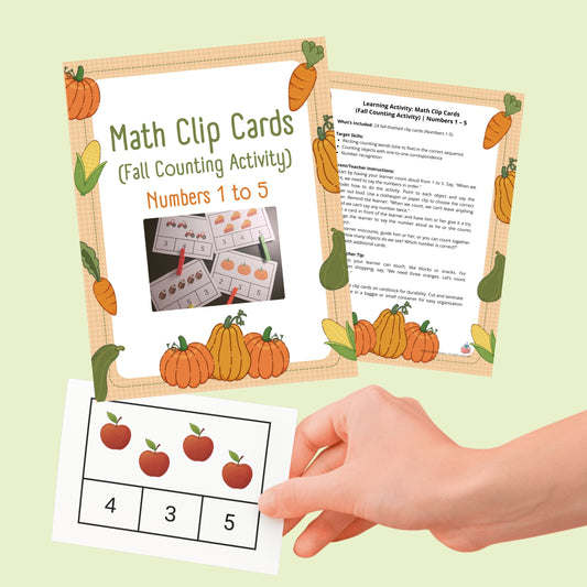 Math Counting Clip Cards