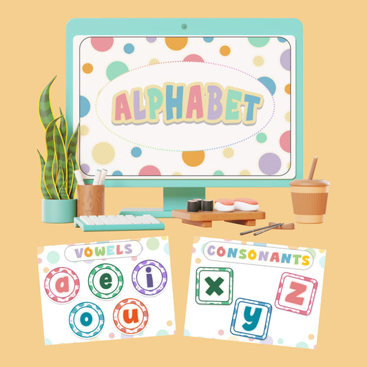 Printable Alphabet Cards - Polka Dots