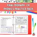Final Digraph -ck Phonics Practice Pack