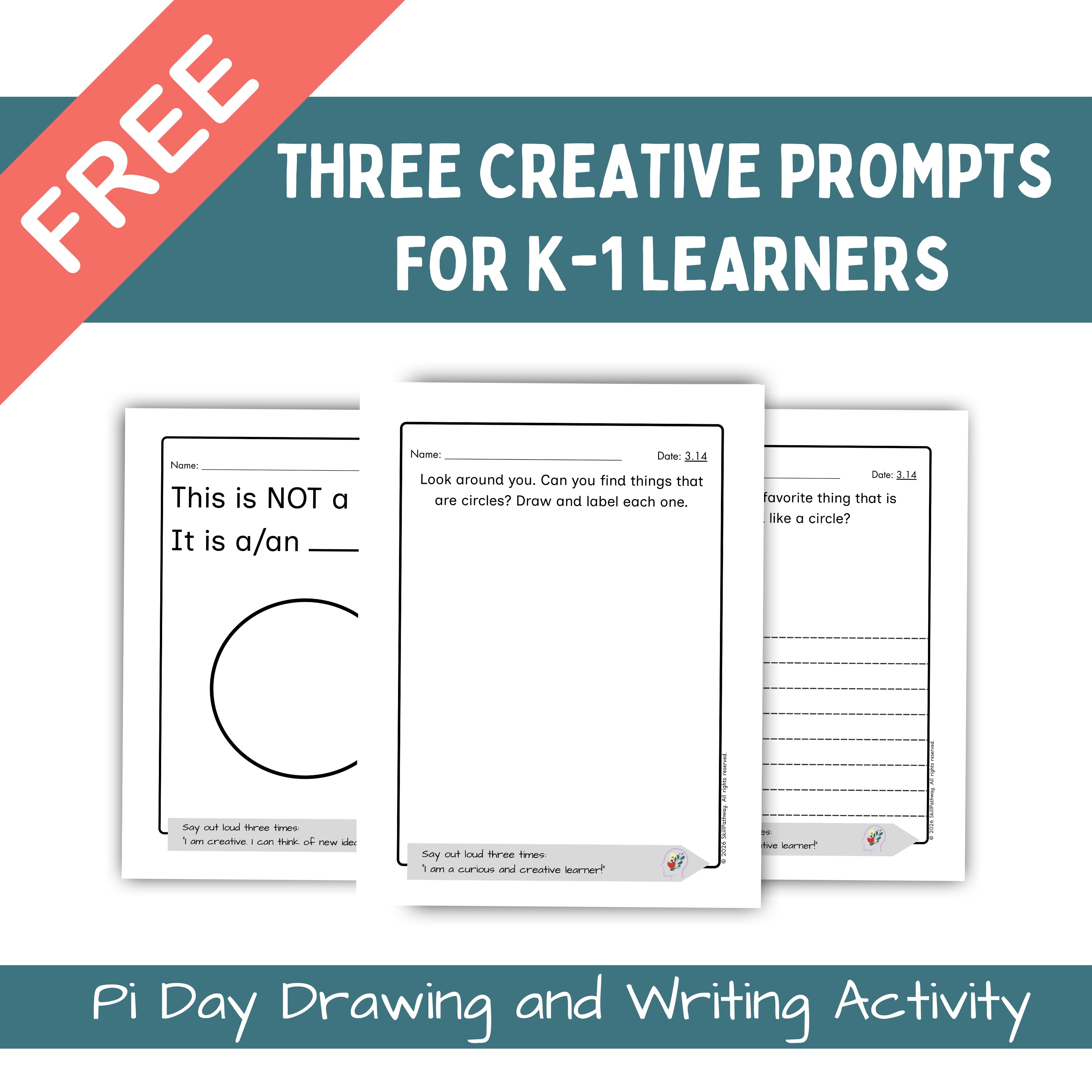 Free Pi Day Worksheets for Kids | Drawing and Writing