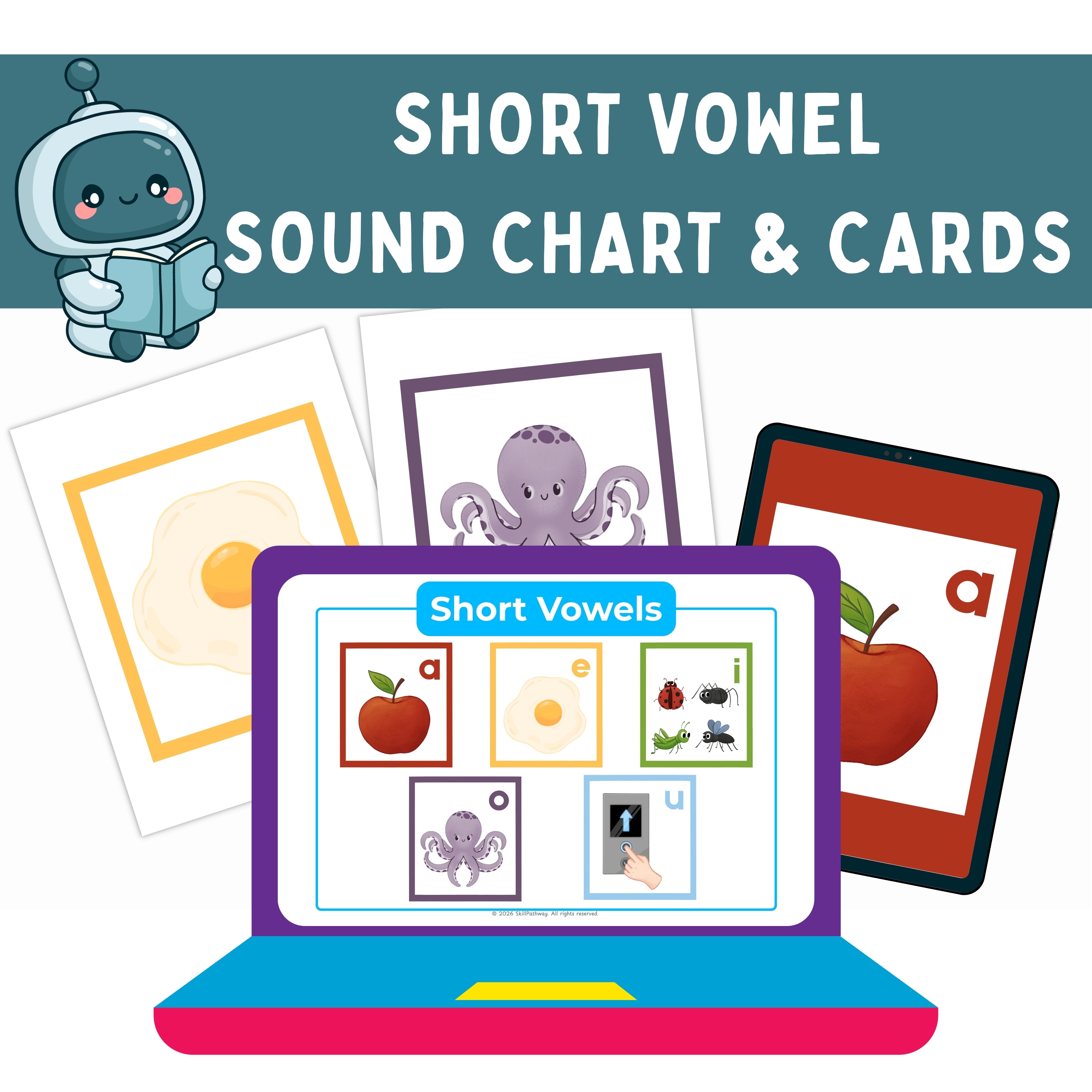 Short Vowel Sounds Anchor Chart & Cards | Printable + Digital Phonics Resource for Early Readers